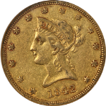 1842-O Liberty Gold $10 NGC XF45 Key Date Great Eye Appeal Nice Strike