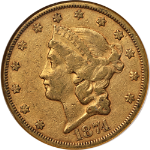 1874-CC Liberty Gold $20 NGC VF30 Key Date Nice Eye Appeal