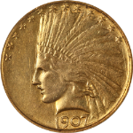 1907 Indian Gold $10 No Motto PCGS XF40 Nice Eye Appeal Nice Strike