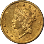 1875-S Ty 2 Liberty Gold $20 PCGS AU58 Great Eye Appeal Strong Strike