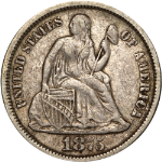 1875-CC Seated Liberty Dime - Choice