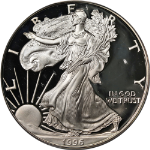 1996-P Silver American Eagle $1 ICG PR70 Deep Cameo