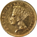 1883 Indian Princess Gold $3 PCGS AU Details Key Date Nice Eye Appeal