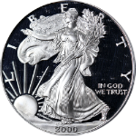 2000-P Silver American Eagle $1 ICG PR70 Deep Cameo
