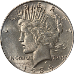 1934-D Peace Dollar PCGS MS62 Small Mint Mark Nice Strike
