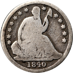 1840-P Seated Liberty Half Dime - No Drapery