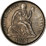 1891-P Seated Liberty Dime