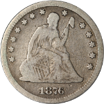 1876-CC Seated Liberty Quarter