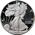 2007-W Silver American Eagle $1 ICG PR70 DCAM 1st Day of Issue