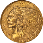 1927 Indian Gold $2.50 NGC MS62 Great Eye Appeal Strong Strike