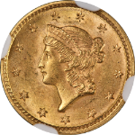 1851-P Type 1 Liberty Gold $1 NGC MS64 Great Eye Appeal Strong Strike