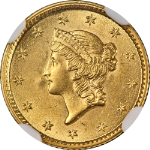 1853-P Type 1 Liberty Gold $1 NGC Unc Details Great Eye Appeal Strong Strike