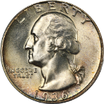 1936-S Washington Quarter PCGS MS65 Superb Eye Appeal Strong Strike