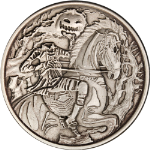 2 Ounce Silver Ultra High Relief Round - Headless Horseman - Antiqued .999 Fine