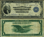FR. 720 $1 1918 Federal Reserve Bank Note Cleveland Fine+