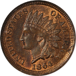 1864 Bronze Indian Cent NGC MS64 RB Great Eye Appeal Nice Strike