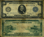 FR. 997 $20 1914 Federal Reserve Note Minneapolis Burke-Glass Sign Fine - Stain