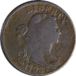 1798 Large Cent &#39;Style 1 Hair&#39; Nice VG+ S.148 R.2 Nice Eye Appeal Nice Strike