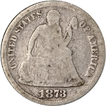 1873-P Seated Liberty Dime - Closed '3'