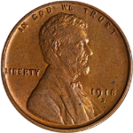 1918-S Lincoln Cent - Red/Brown