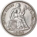 1884-P Seated Liberty Dime