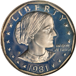 1981-S Ty 2 Susan B. Anthony Dollar Proof ANACS PF68 Cameo Strong Strike