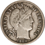 1909-D Barber Dime - Choice