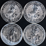 2020 Great Britain 2 Ounce Silver - White Horse of Hanover - 4 Coin Lot