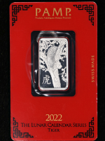 2022 Pamp Suisse 10 Gram Silver Bar - Lunar Calendar Tiger - .999 Fine OGP STOCK