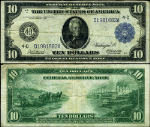 FR. 916 $10 1914 Federal Reserve Note Cleveland VF+