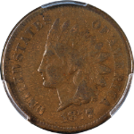 1877 Indian Cent PCGS VG10 Key Date Superb Eye Appeal Strong Strike