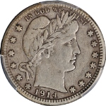 1914-S Barber Quarter PCGS VF30 Superb Eye Appeal Strong Strike