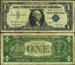 FR. 1621 $1 1957-B Silver Certificate W24111118A W-A Block Fine - 5 in Row