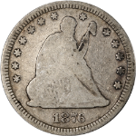 1876-CC Seated Liberty Quarter