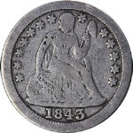 1843-O Seated Liberty Half Dime Nice VG Key Date Nice Eye Appeal Nice Strike