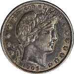 1905-S Barber Half Dollar Choice AU+ Great Eye Appeal Strong Strike