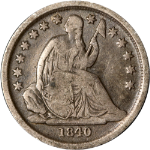 1840-O Seated Liberty Dime - No Drapery