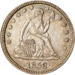 1858-P Seated Liberty Quarter - Choice+