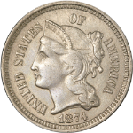 1874 Three (3) Cent Nickel