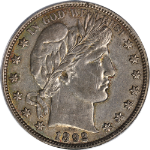 1892-P Barber Half Dollar Tripled Die Reverse PCGS AU55 Strong Strike