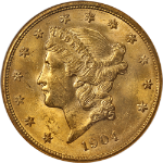 1904-P Liberty Gold $20 NGC MS63 Great Eye Appeal Strong Strike