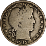 1915-P Barber Half Dollar