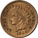 1909-S Indian Cent Nice BU Key Date Nice Eye Appeal Strong Strike