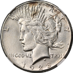 1928-P Peace Dollar NGC Unc Details Key Date Nice Luster Nice Strike