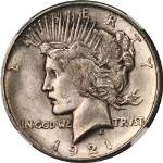 1921 Peace Dollar High Relief NGC Unc Details Nice Luster Nice Strike