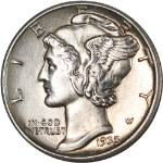 1935-D Mercury Dime - Split Bands