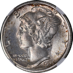 1943-P Mercury Dime NGC MS67 Superb Eye Appeal Nice Strike