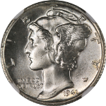 1941-S Mercury Dime NGC MS66 FB Superb Eye Appeal Strong Strike