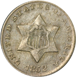 1852 Three (3) Cent Silver - Choice