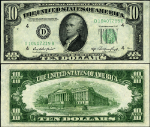 FR. 2011 D $10 1950-A Federal Reserve Note Cleveland D-B Block CU